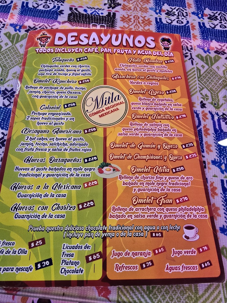Restaurante Mitla Oaxaca Menu - Image 1